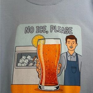 “No Ice” Light Blue Custom Graphic Sweatshirt